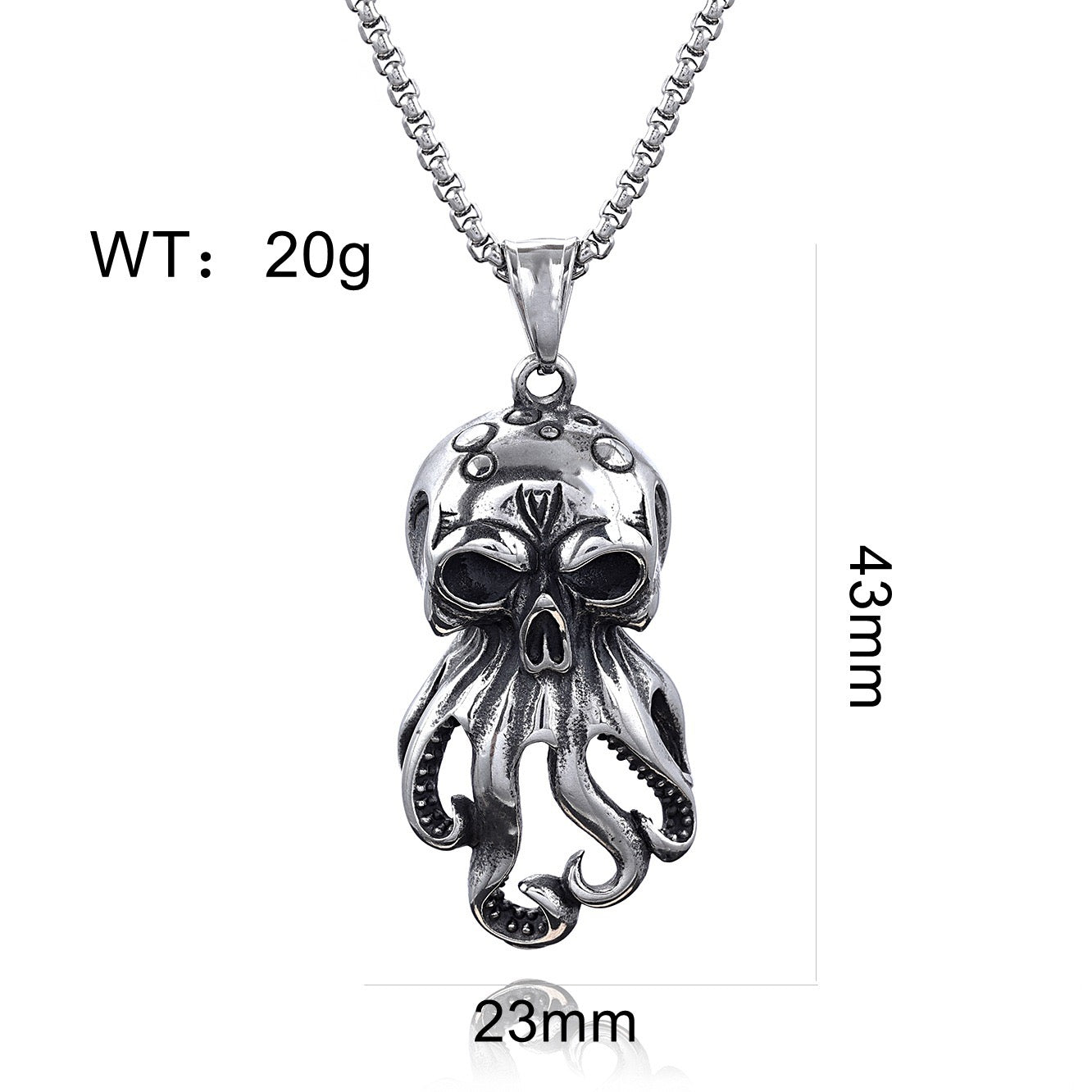 Stainless Steel Skull Octopus Necklace