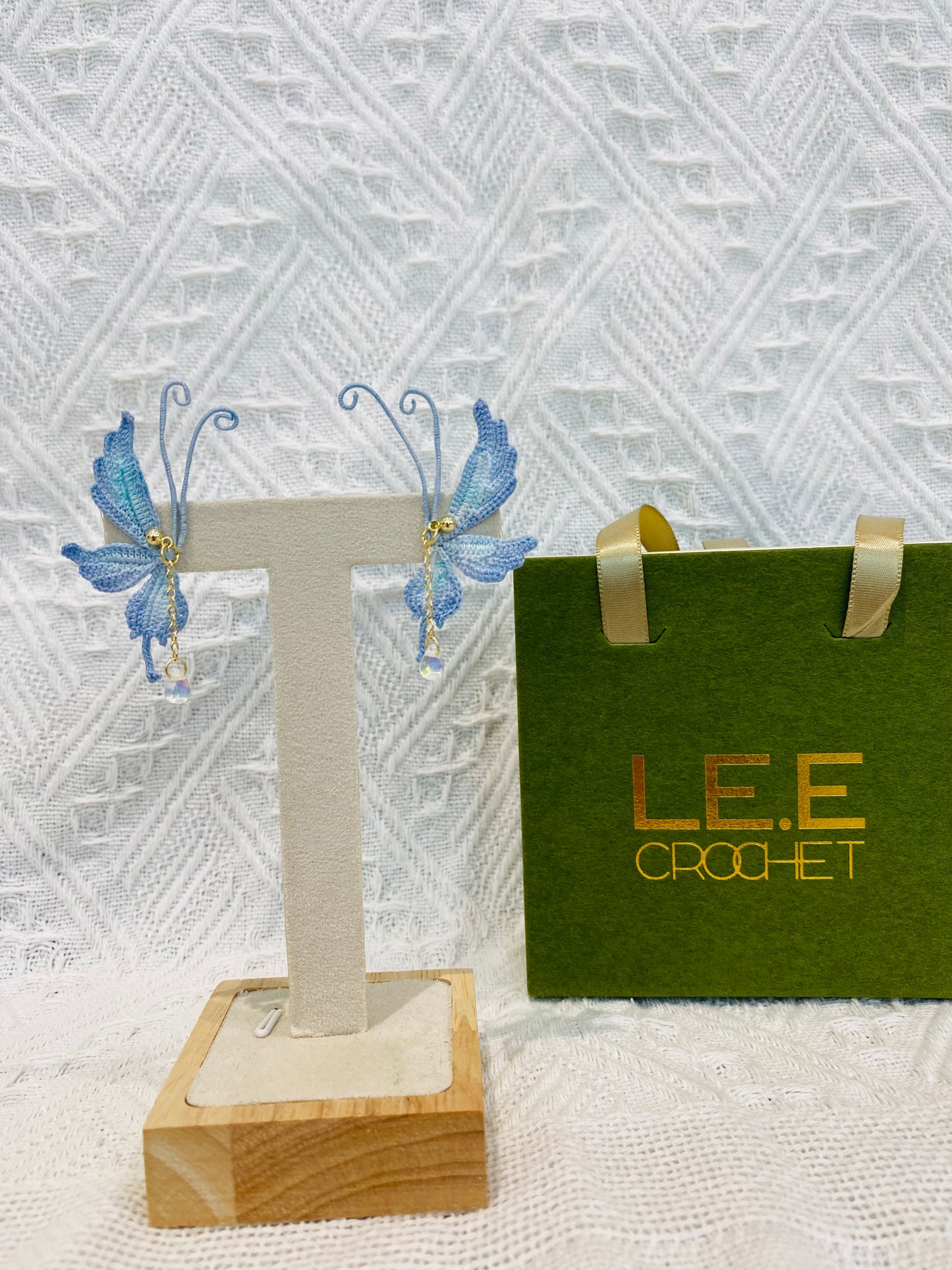 Micro Crochet Earring | Butterfly stud