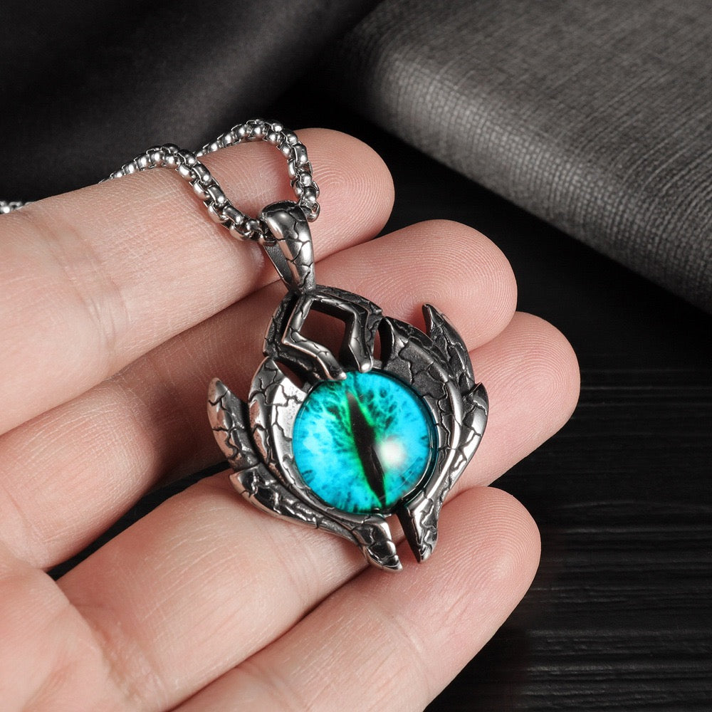Stainless Steel Third Eye Dragon's eye Necklace