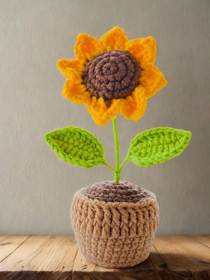 Crochet Pot Plant | Sunflower