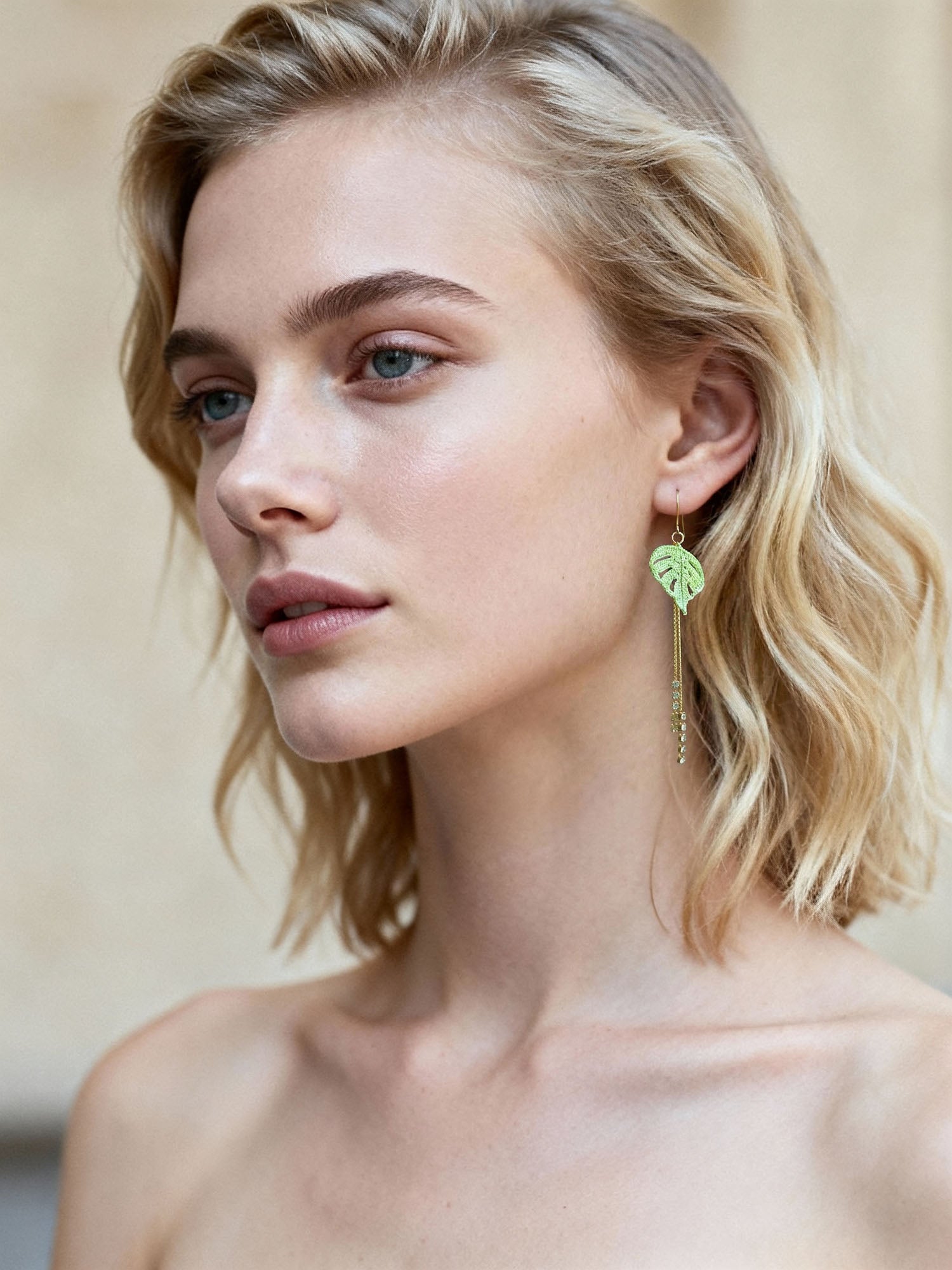 Micro Crochet Earrings | Monstera Leaf