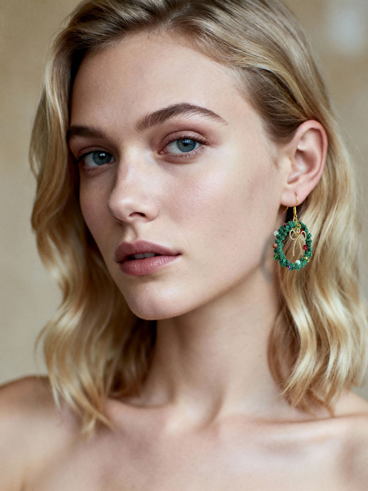 Micro Crochet Earrings | Christmas Wreaths