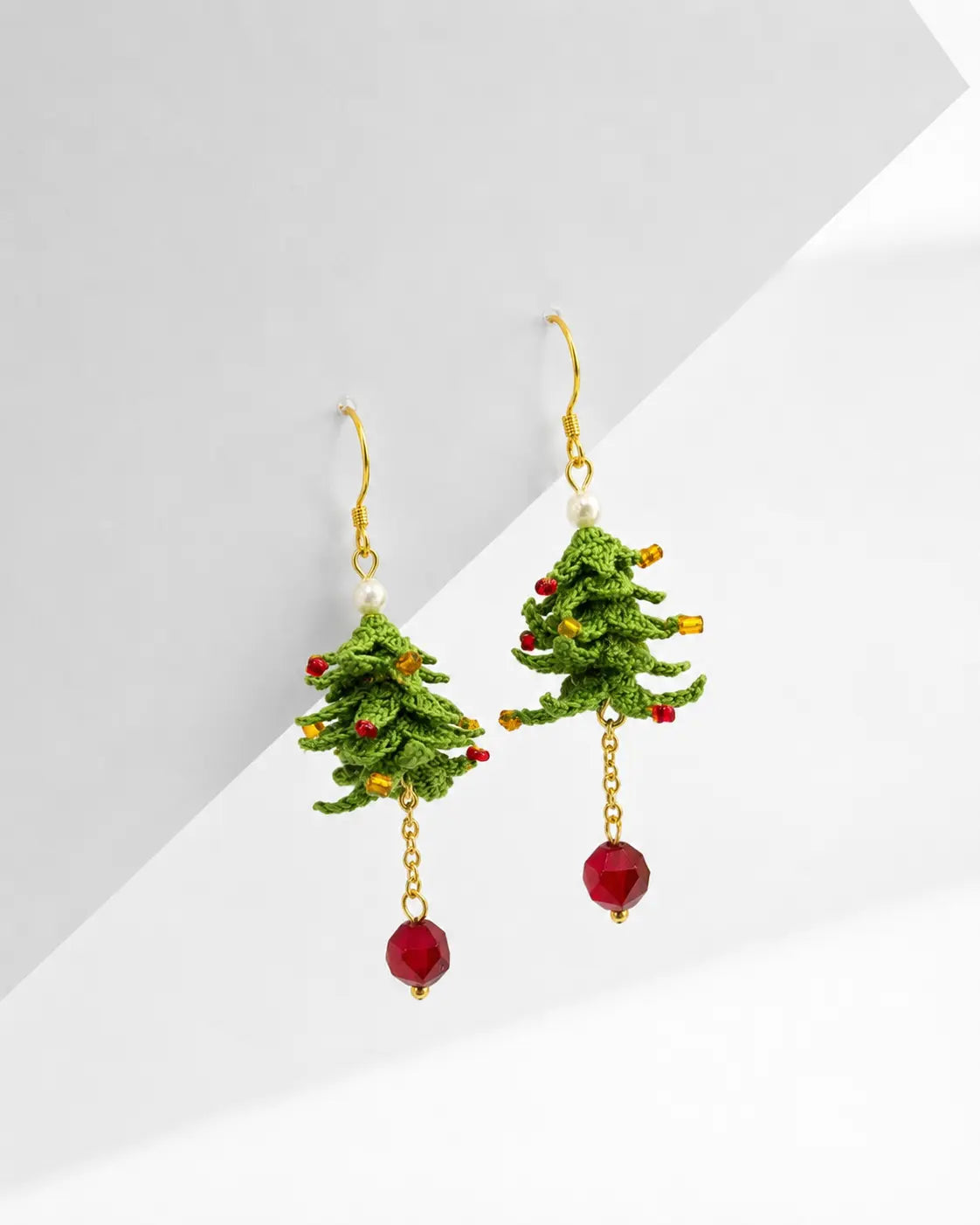Festive Christmas Tree Dangle Earrings
