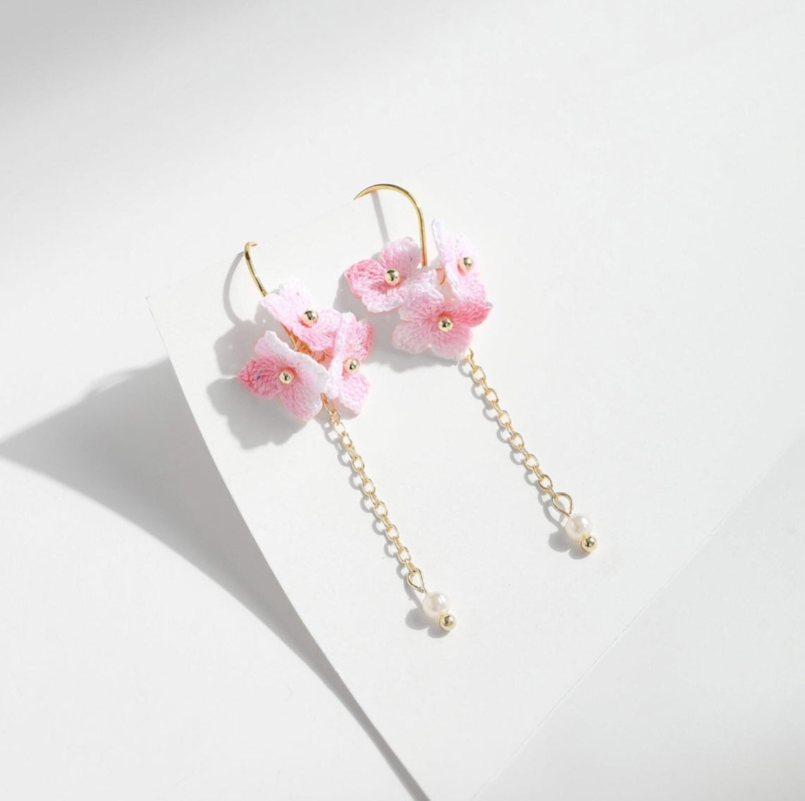 Petite Blossom Drop Micro-Crochet Earrings