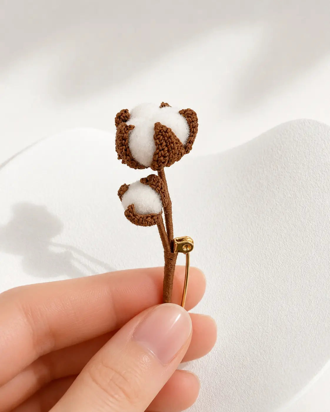 Cotton Flower Keepsake Brooch