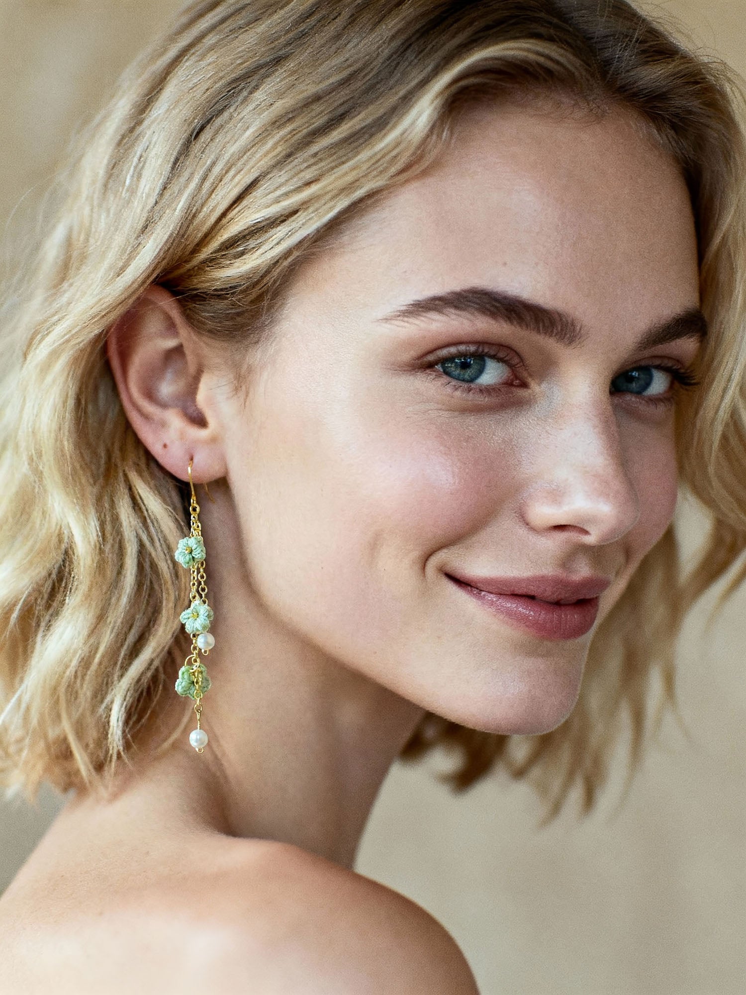 Micro Crochet Earring | Puff flowers