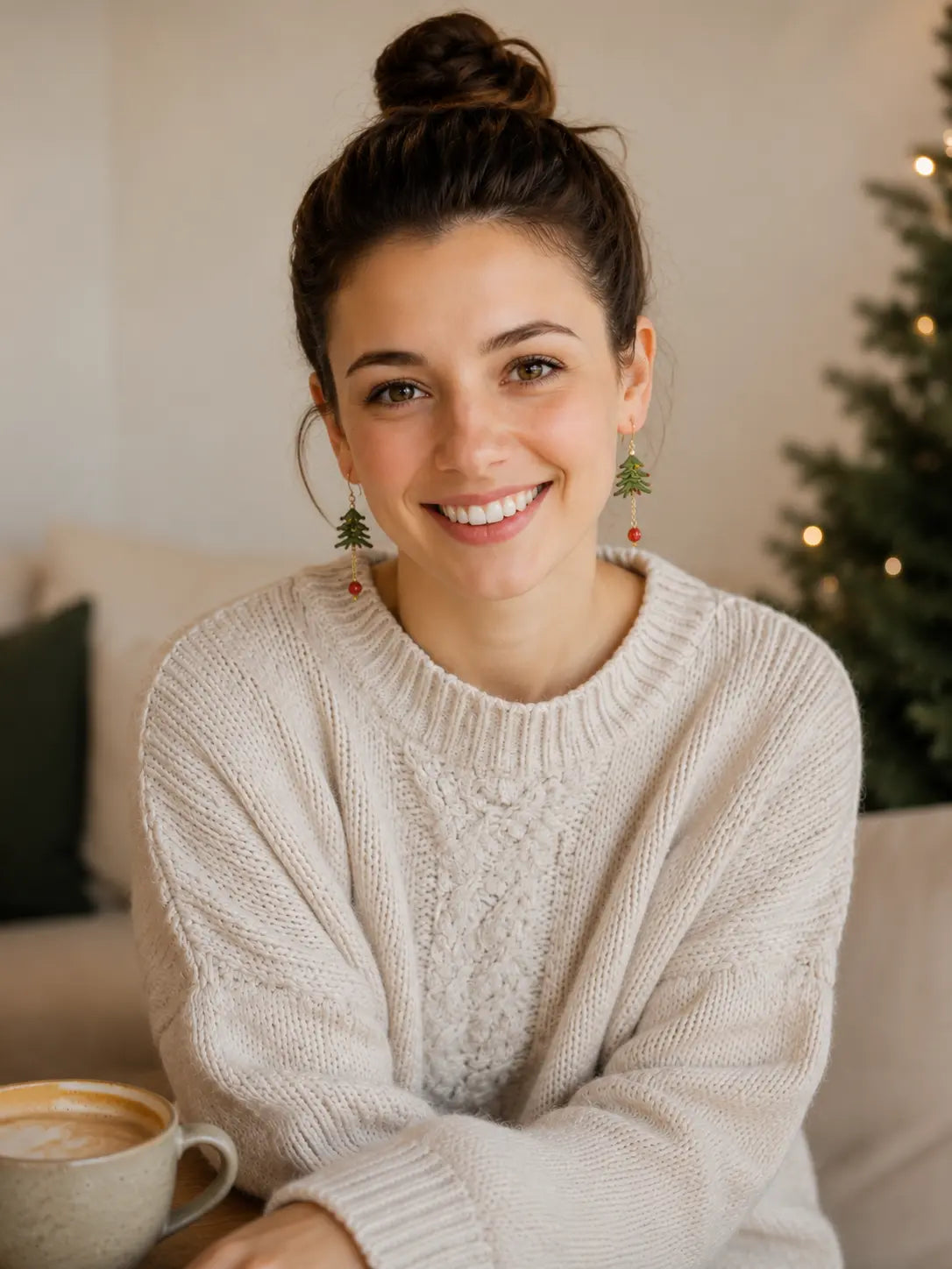 Festive Christmas Tree Dangle Earrings