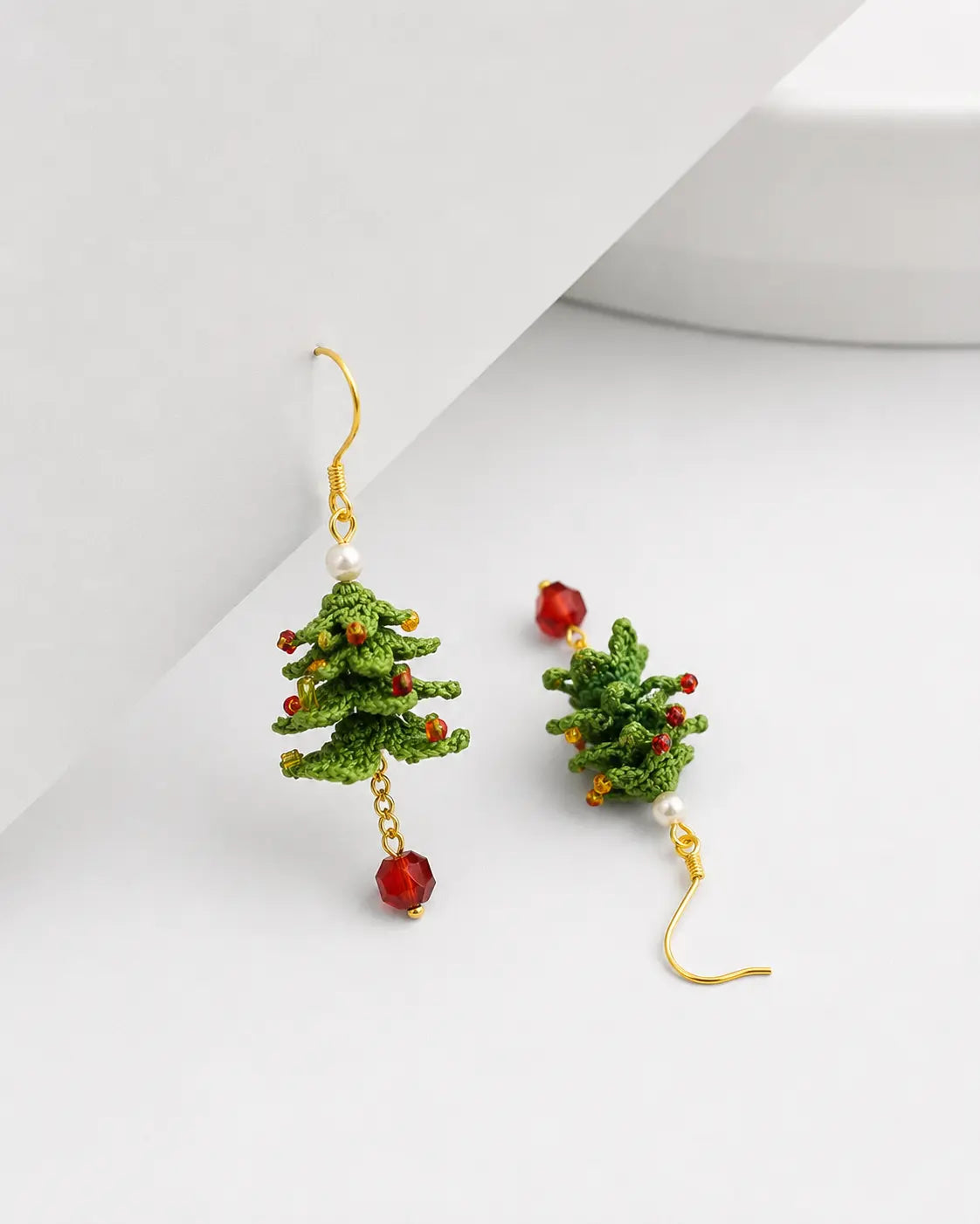 Festive Christmas Tree Dangle Earrings
