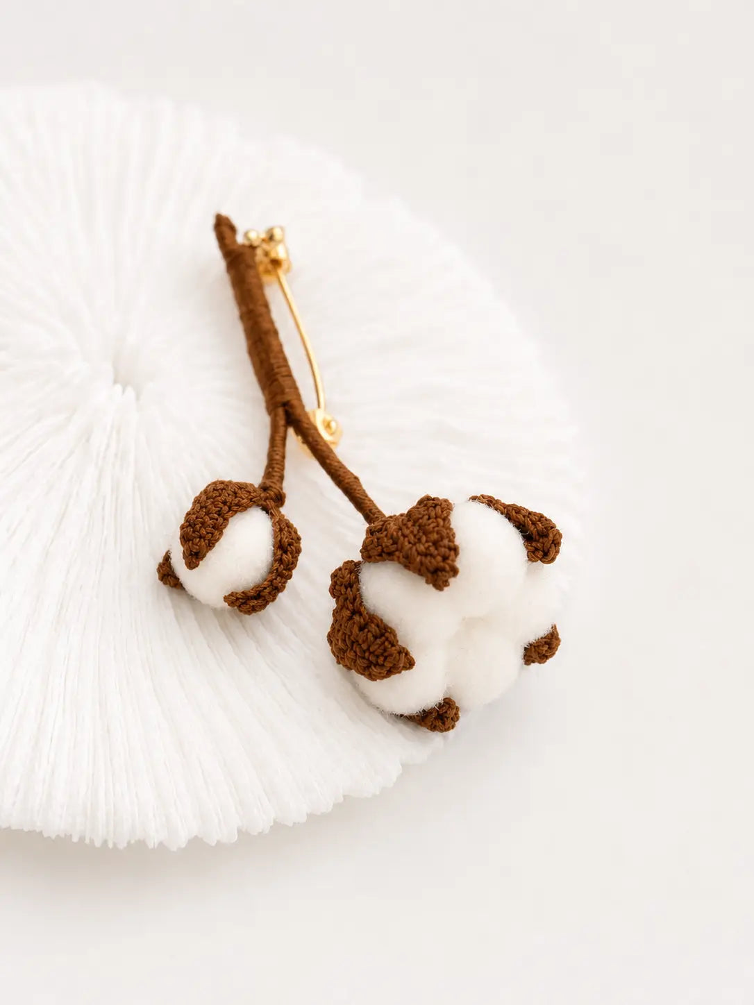 Cotton Flower Keepsake Brooch