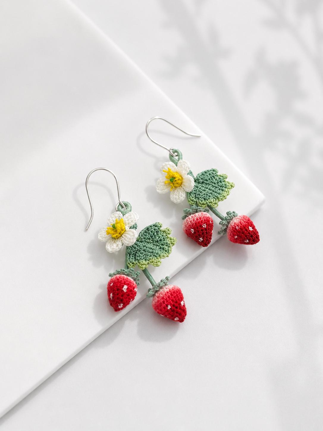 Strawberry & Flower Earrings