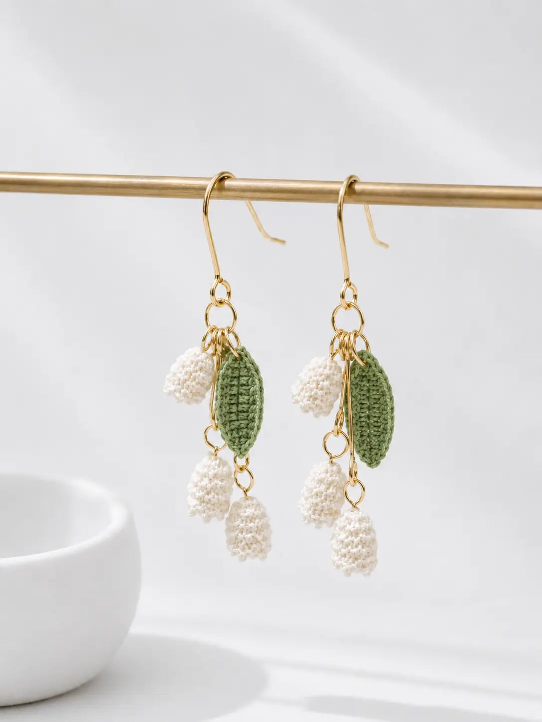 White Lily of the Valley Earrings