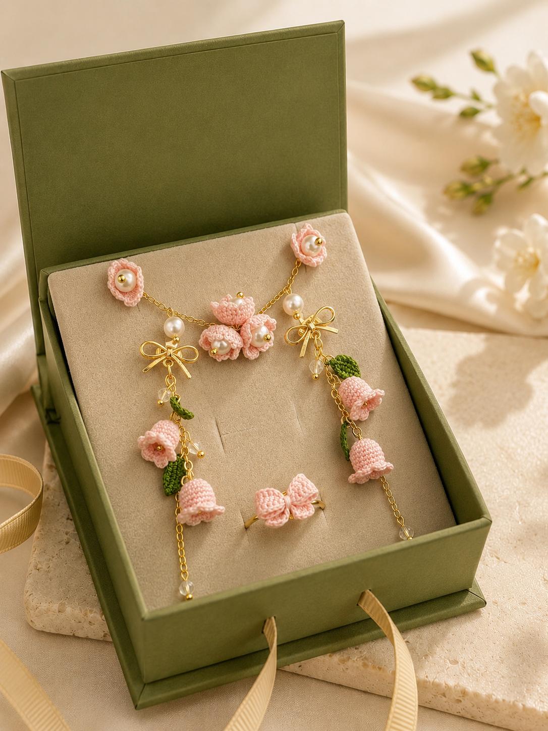 Pink Lily of the Valley Earrings