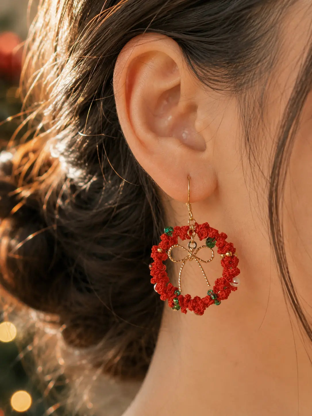 Christmas Wreaths Drop Earrings