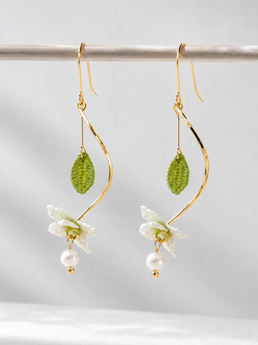 Lily & Pearl Spiral Drop Earrings