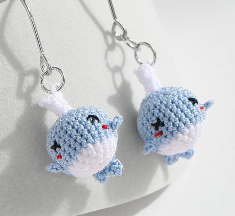 Micro Crochet Earrings | Whale