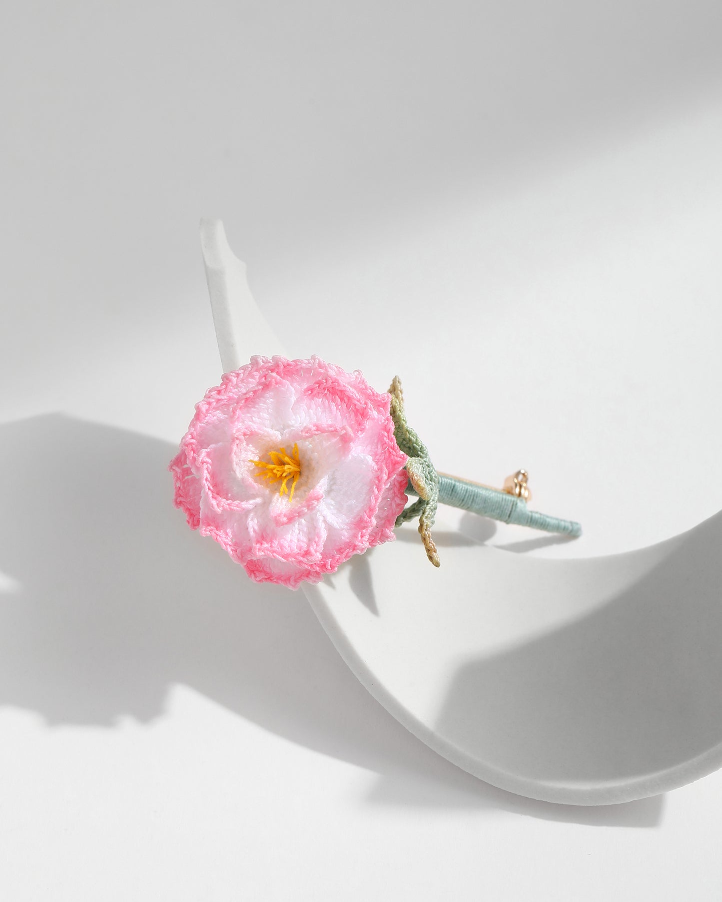 Micro Crochet Brooch | Peony