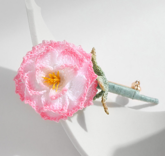 Micro Crochet Brooch | Peony