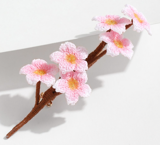 Micro Crochet Brooch | Cherry Blossom