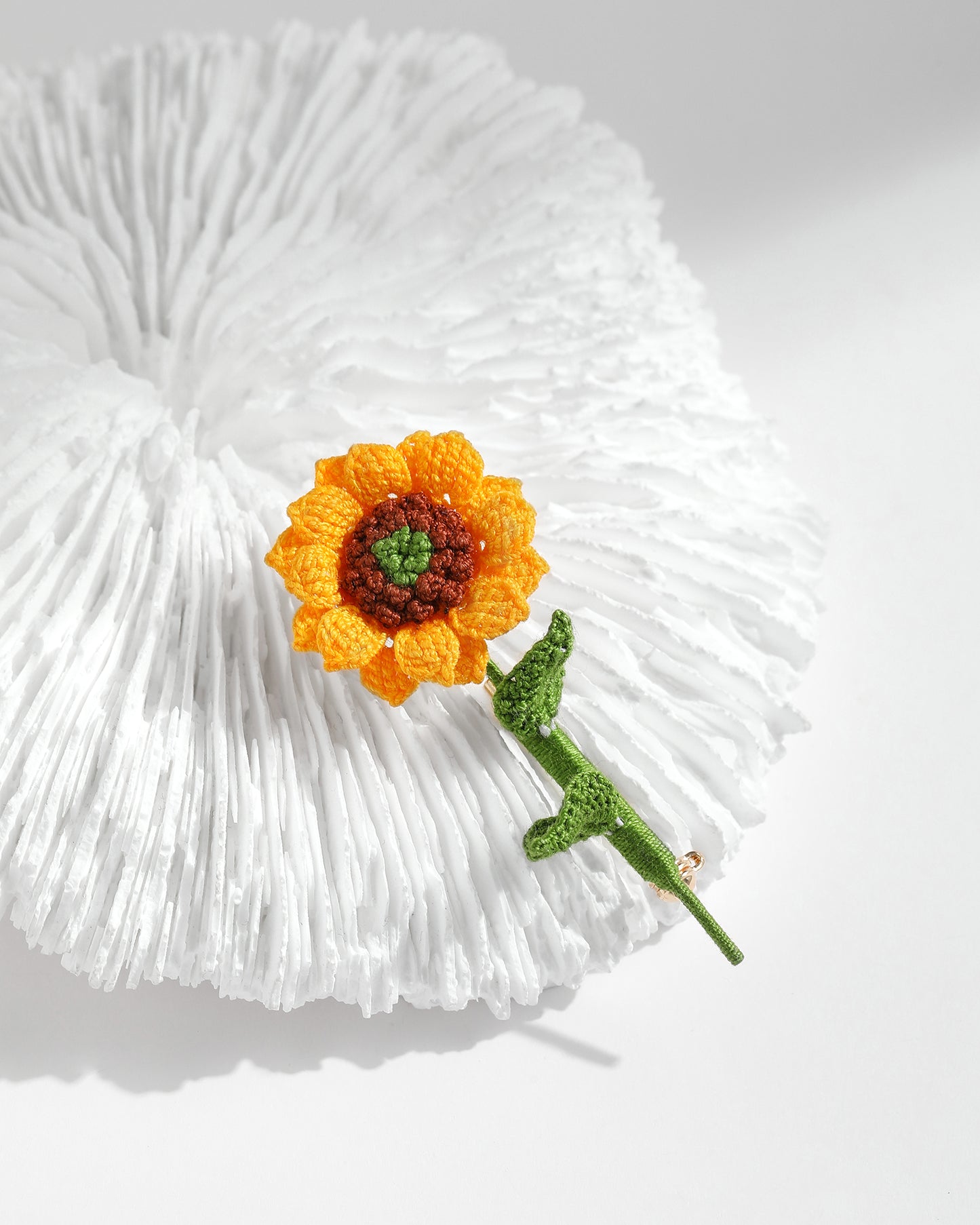 Micro Crochet Brooch | Sunflower