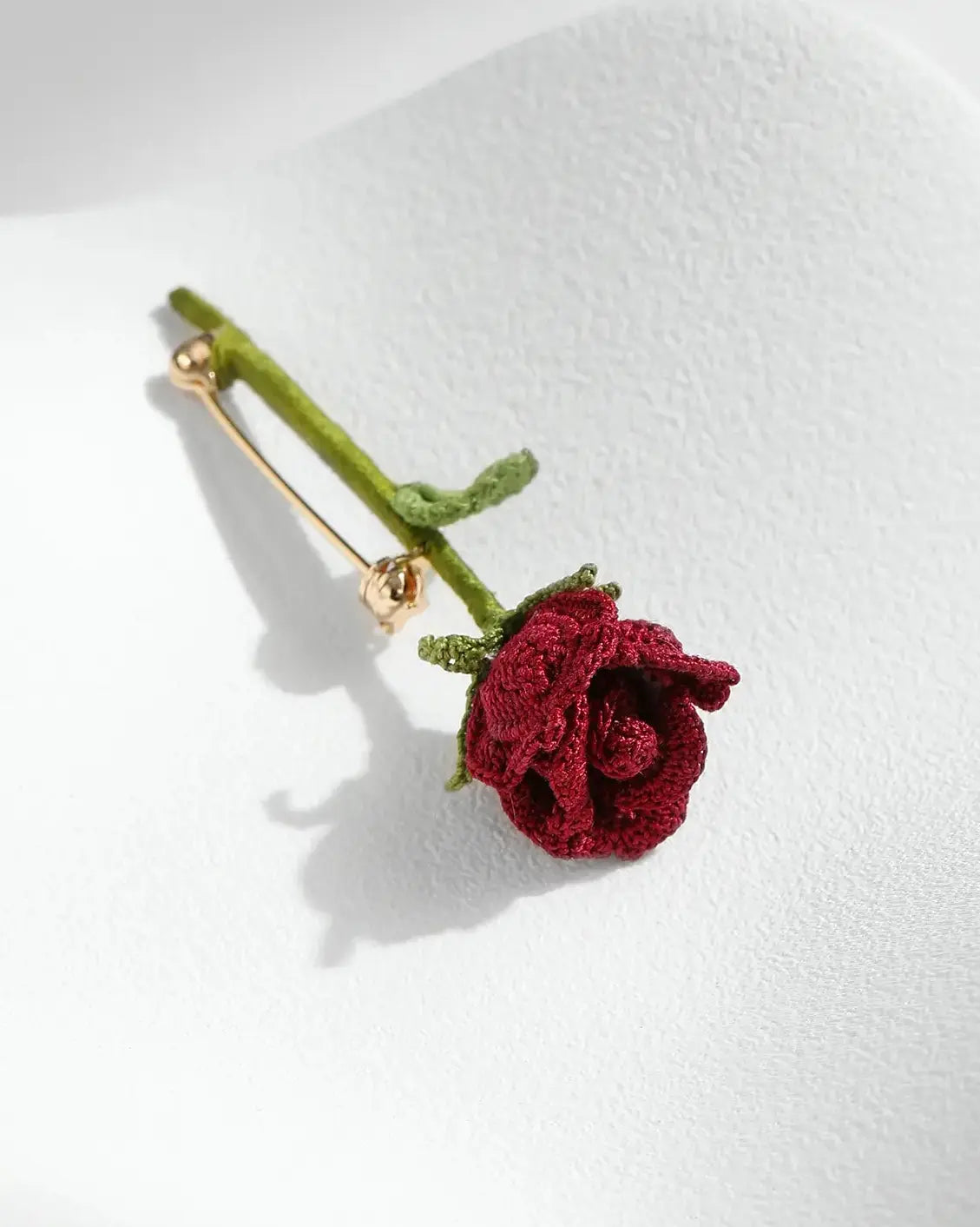 Burgundy Rose Brooch