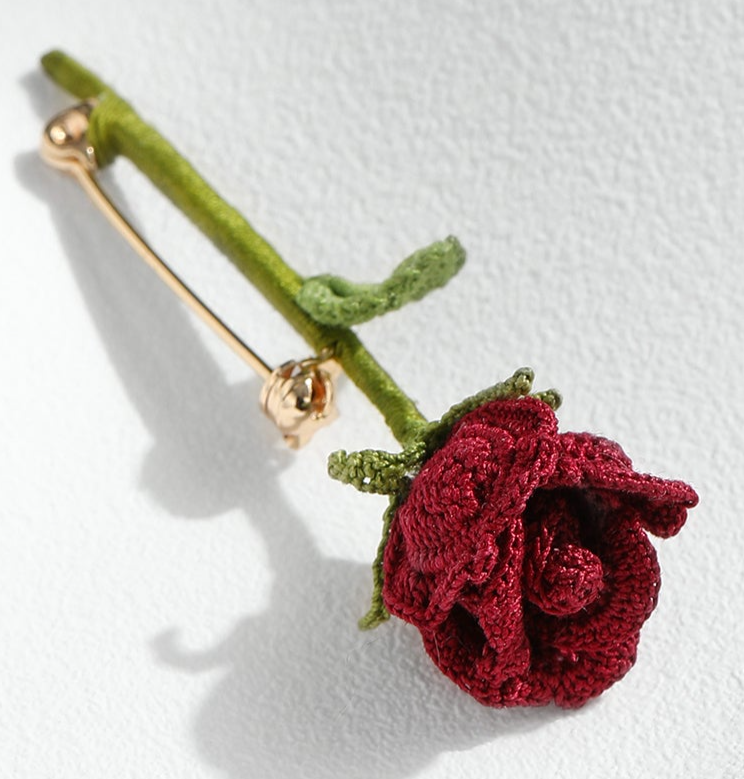 Micro Crochet Brooch | Rose