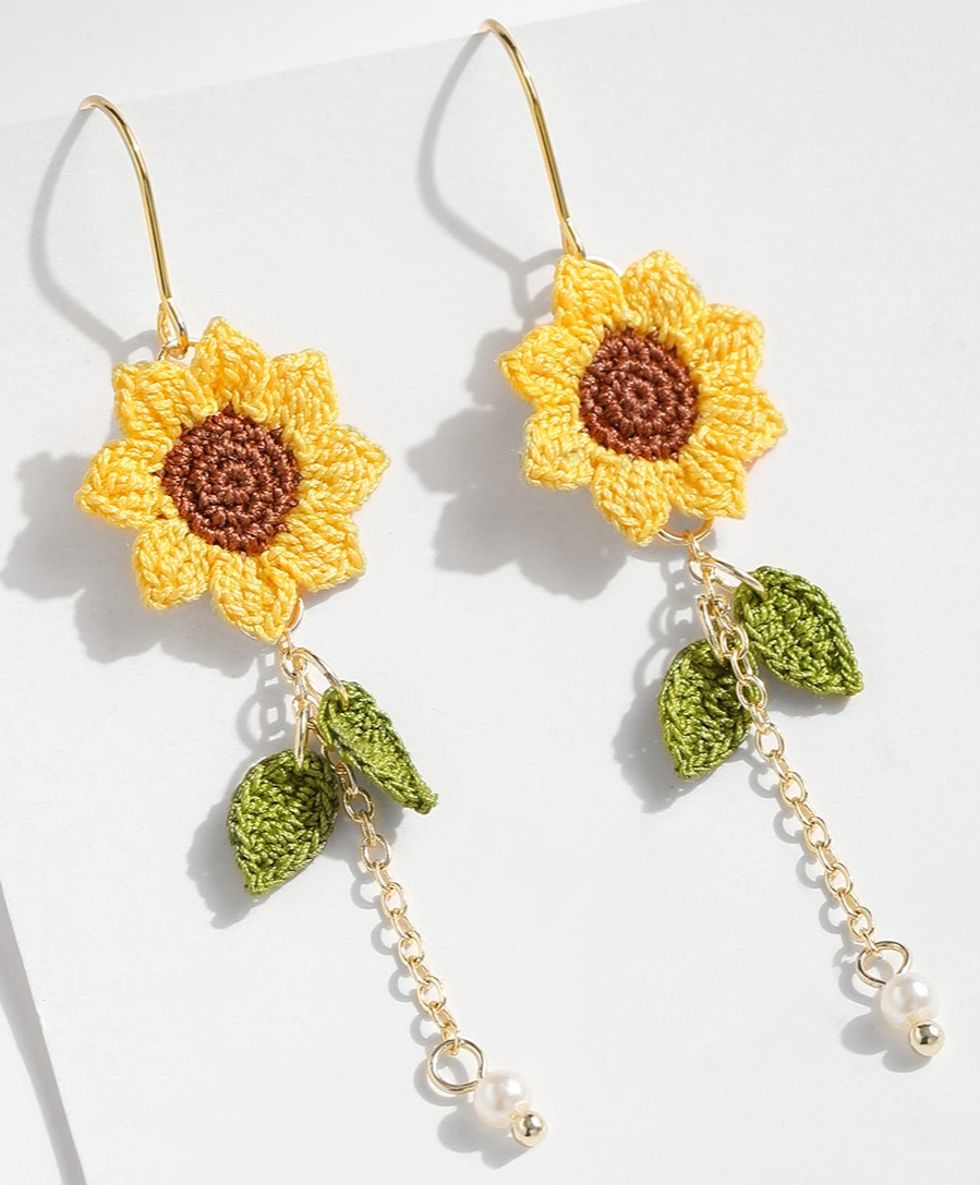 Micro Crochet Earring | Sunflower