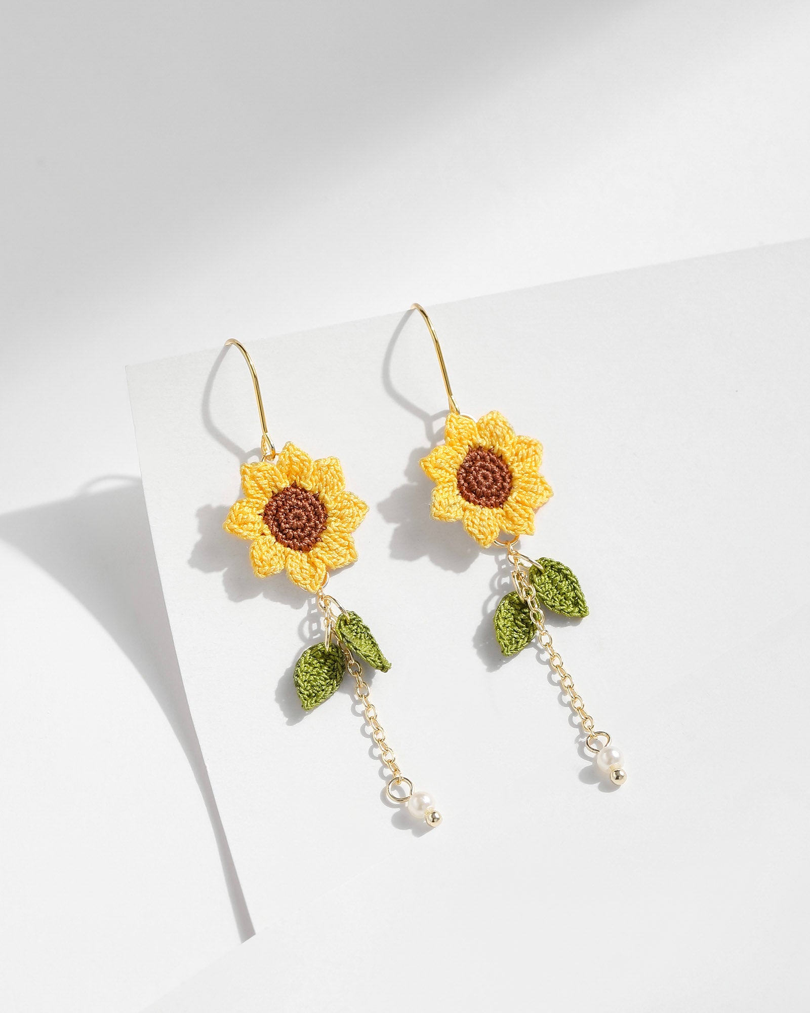 Sunflowers Micro-Crochet Earrings