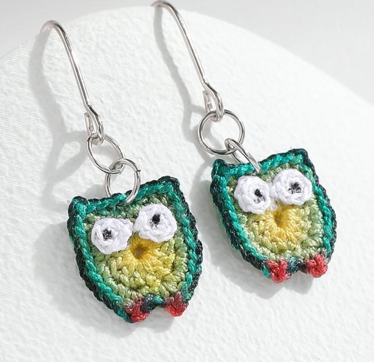 Micro Crochet Earring | Owl