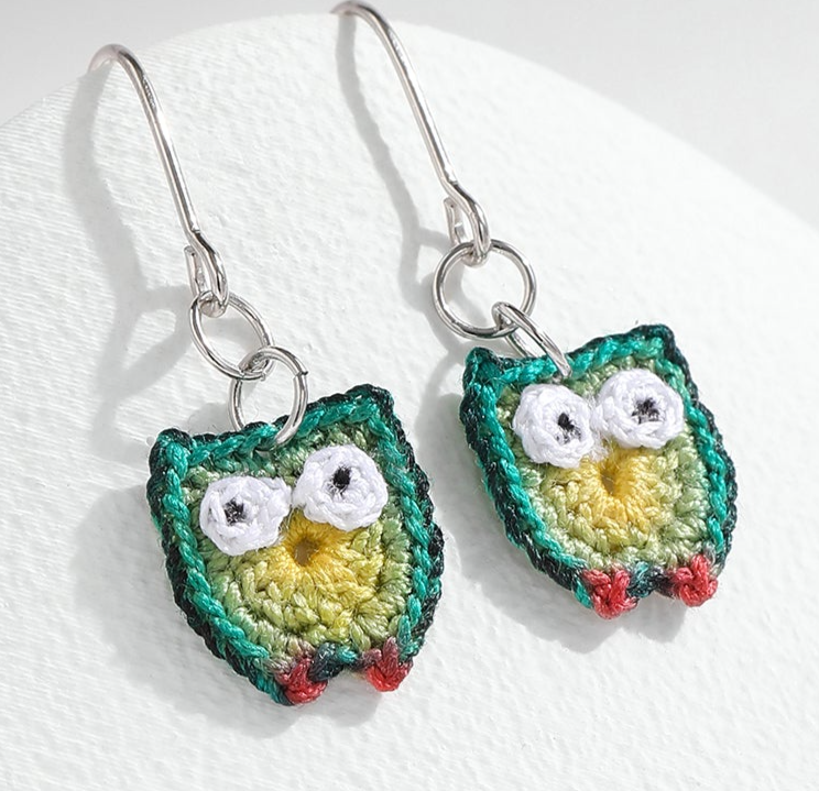 Micro Crochet Earrings | Owl