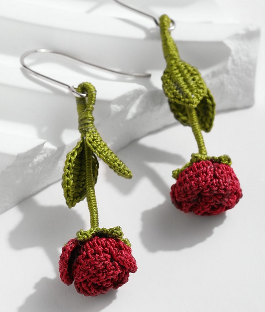 Micro Crochet Earring | Rose