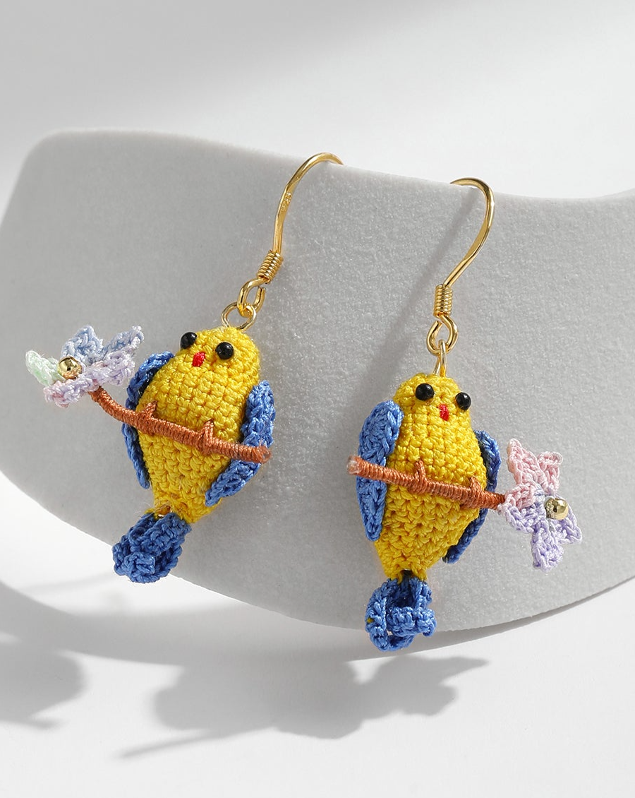 Micro Crochet Earring | Cockatiel