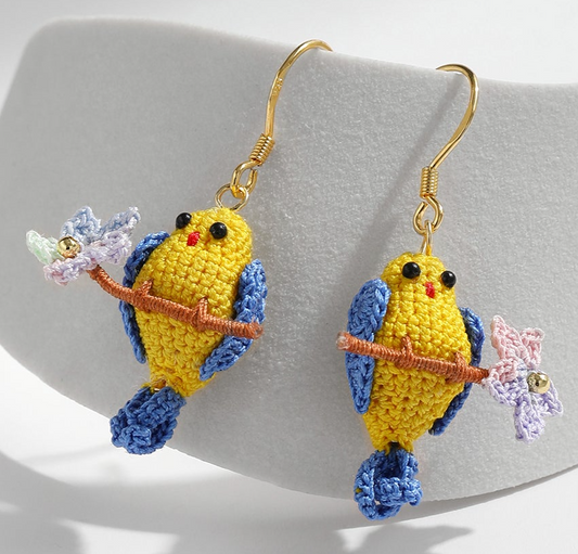 Micro Crochet Earring |  Parrot