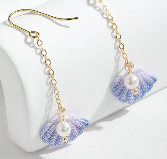 Micro Crochet Earring | Seashell and Pearl