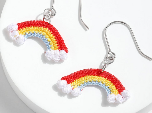 Micro Crochet Earring | Rainbow