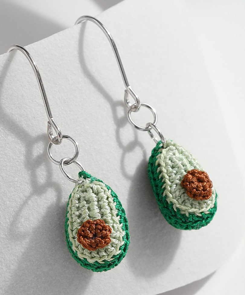 Micro Crochet Earring | Avocado