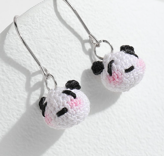 Micro Crochet Earring | Panda