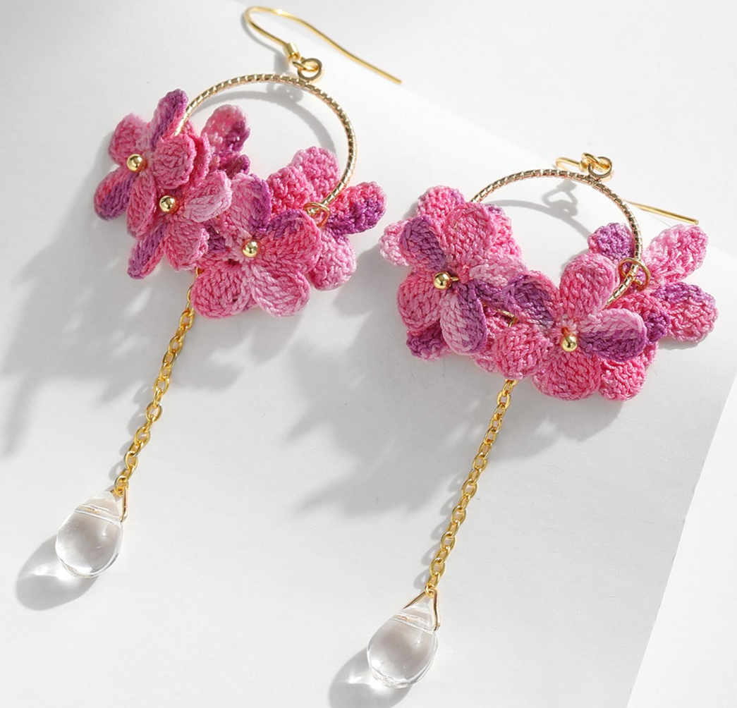 Micro Crochet Earring | Circle Flowers Blossom