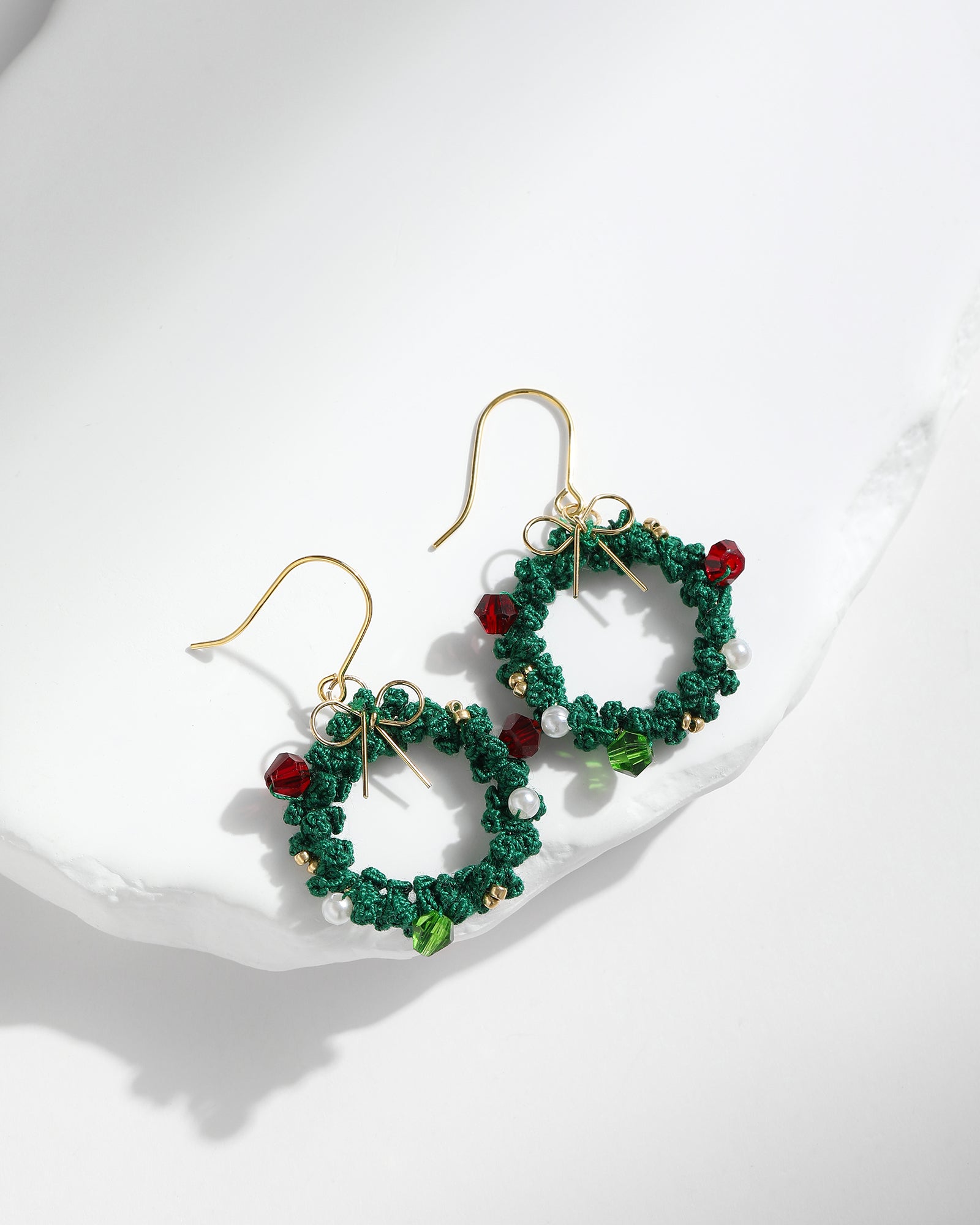 Micro Crochet Earrings | Christmas Wreaths