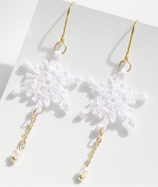 Micro Crochet Earring | Snowflakes