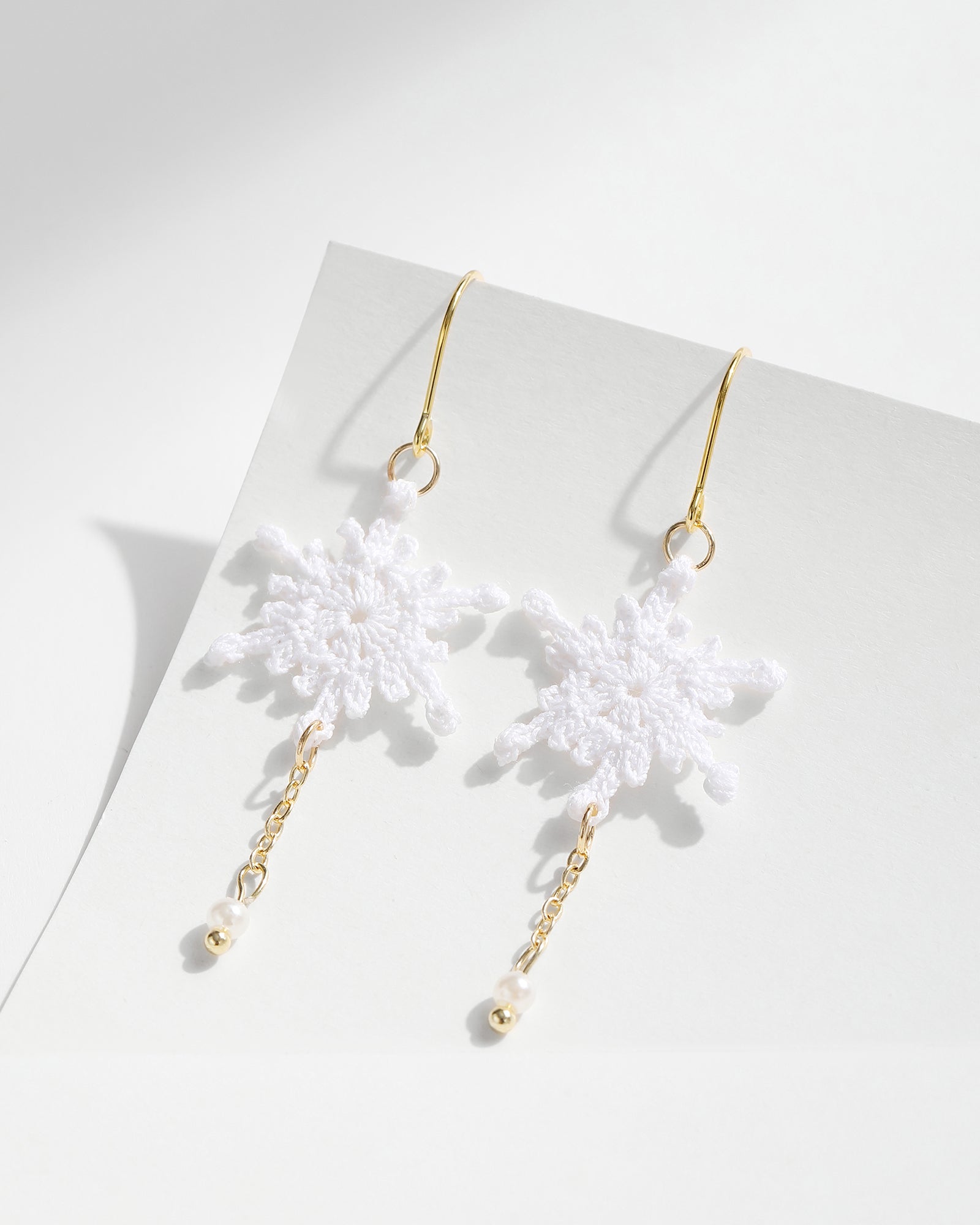 Micro Crochet Earrings | Snowflake