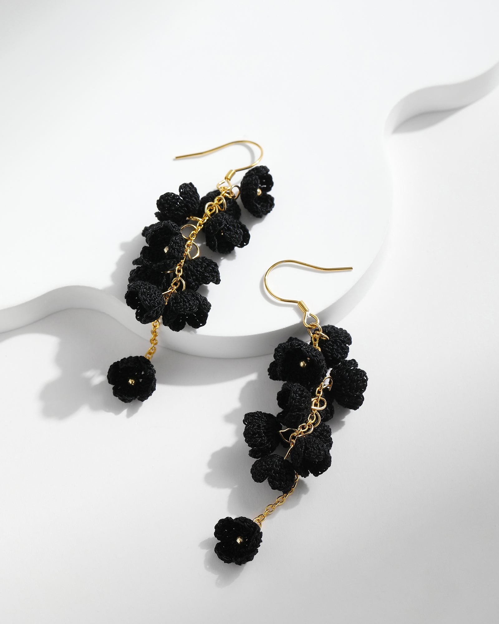 Micro Crochet Earrings | Cascading Flowers
