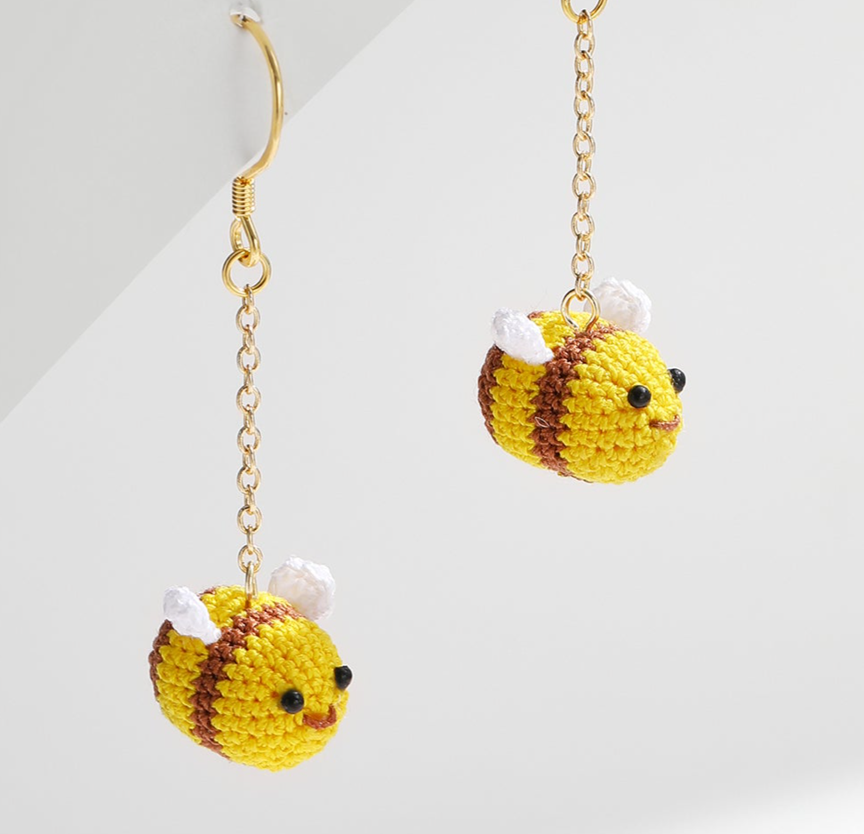 Micro Crochet Earrings | Bee