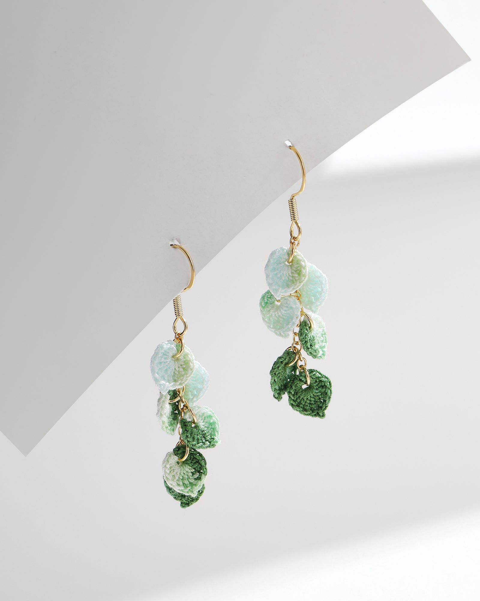 Micro  Crochet Earrings | Tassel leaves