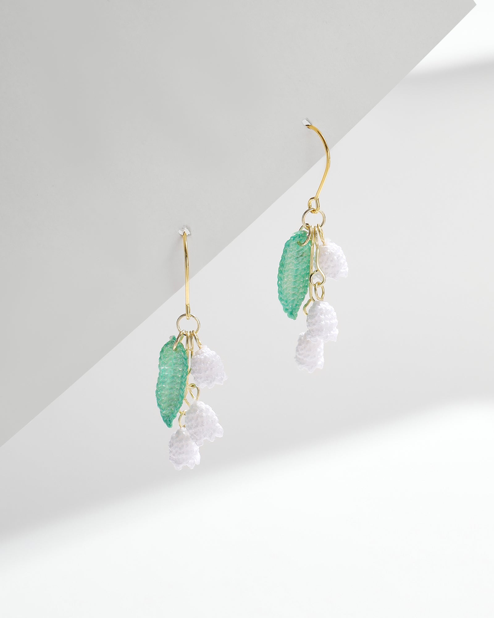 Micro Crochet Earrings | White Lily of the Valley