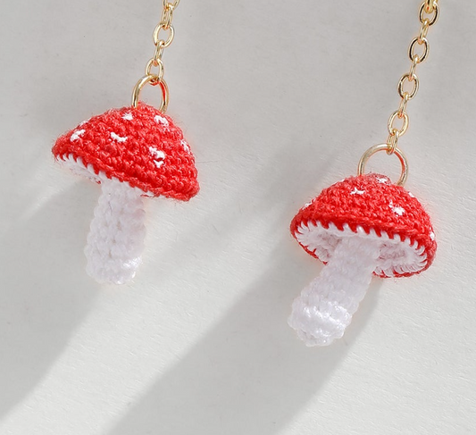 Micro Crochet Earring | Mushroom