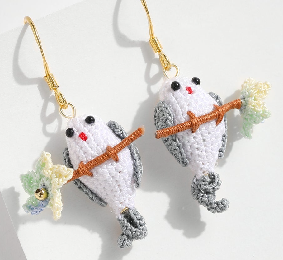Micro Crochet Earring |  Parrot