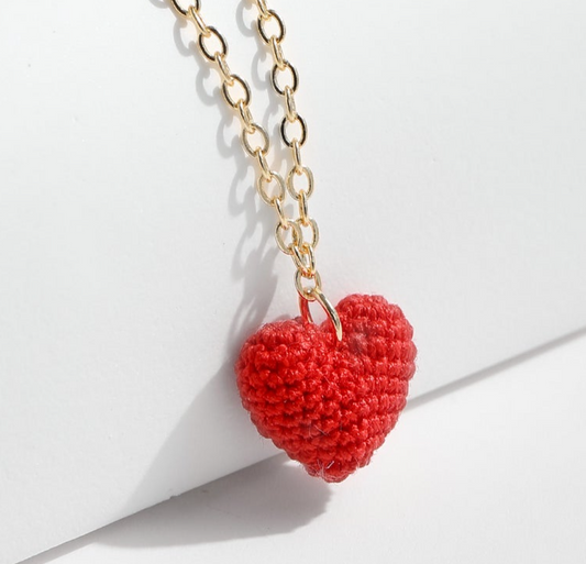 Micro  Crochet Necklace  | Love Heart