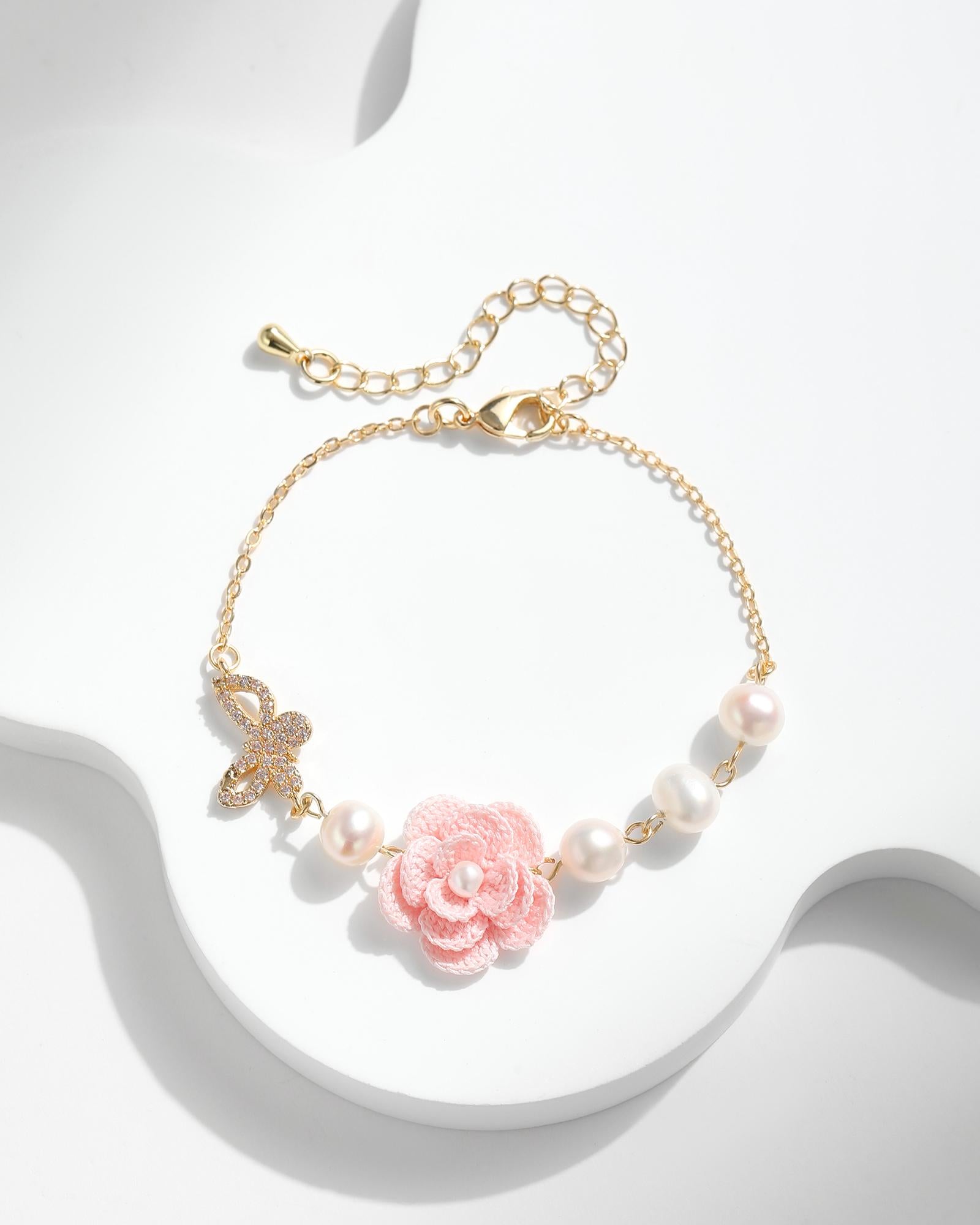 Camellia & Pearl Bracelet