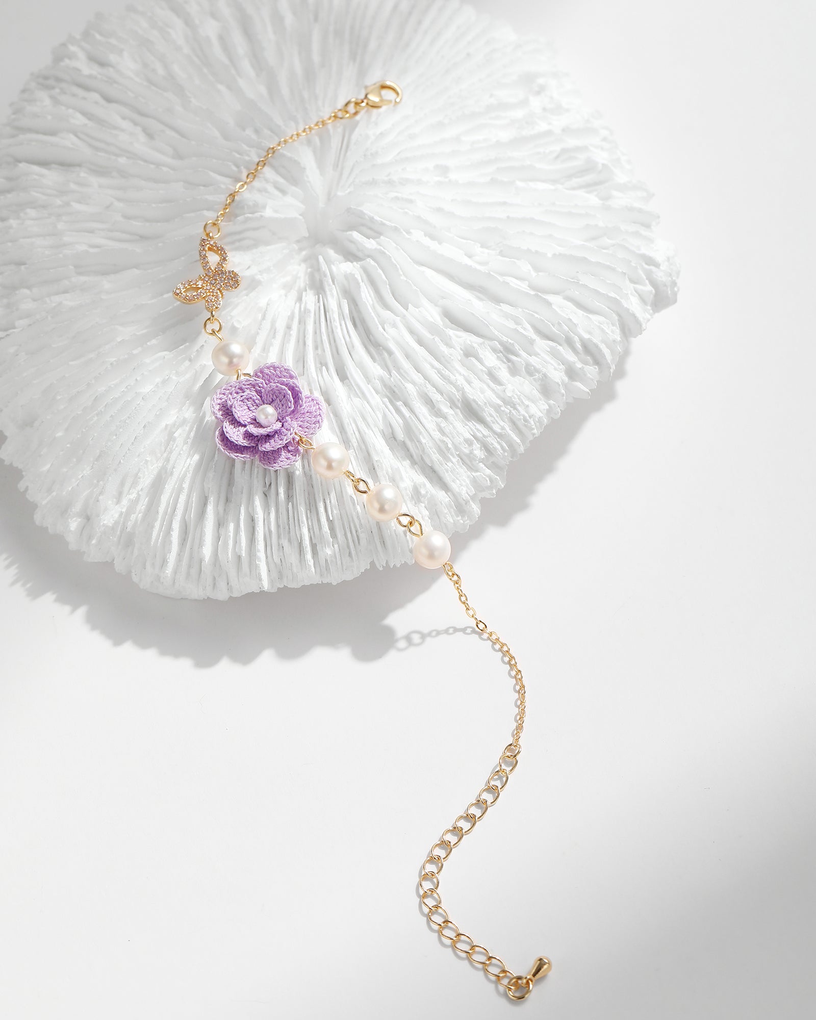 Micro Crochet Bracelets  |  Camellia with Pearls