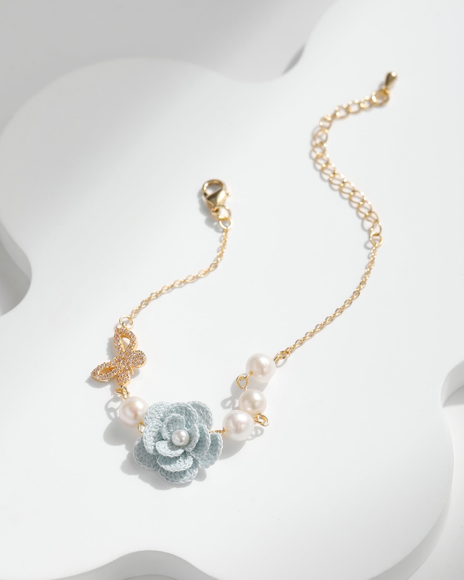 Micro Crochet Bracelets  |  Camellia with Pearls